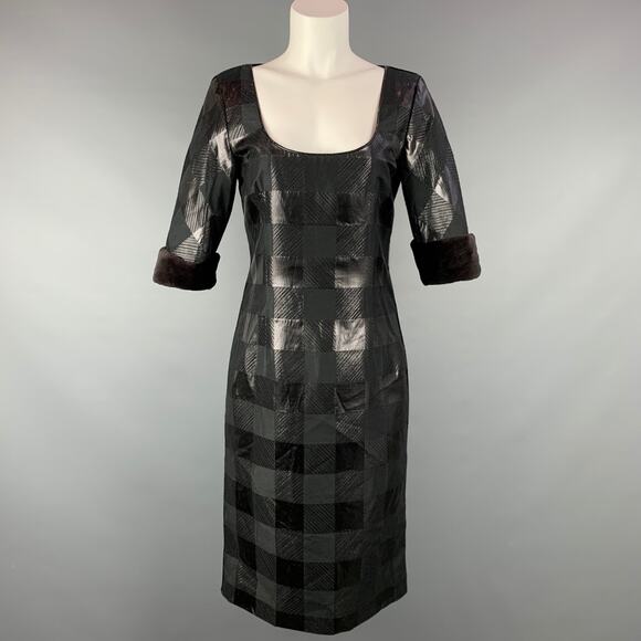 GIORGIO ARMANI Size 10 Black Viscose Blend Cocktail Dress